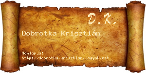 Dobrotka Krisztián névjegykártya