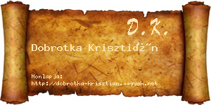 Dobrotka Krisztián névjegykártya